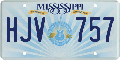 MS license plate HJV757