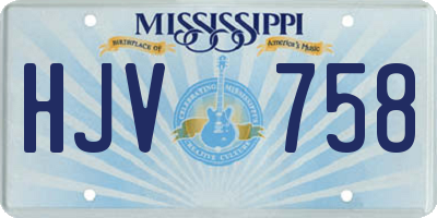 MS license plate HJV758