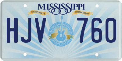 MS license plate HJV760