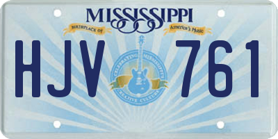 MS license plate HJV761