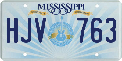 MS license plate HJV763