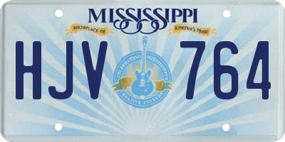 MS license plate HJV764