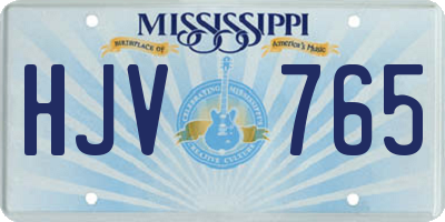 MS license plate HJV765