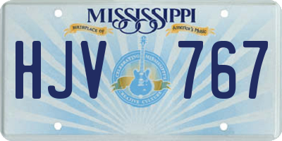MS license plate HJV767