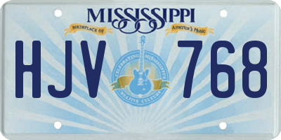MS license plate HJV768