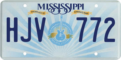 MS license plate HJV772
