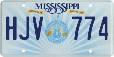 MS license plate HJV774