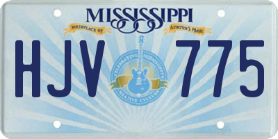 MS license plate HJV775