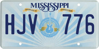 MS license plate HJV776