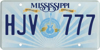 MS license plate HJV777