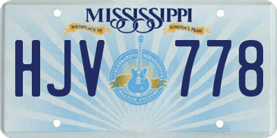 MS license plate HJV778