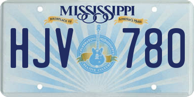 MS license plate HJV780