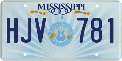 MS license plate HJV781