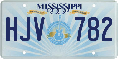 MS license plate HJV782