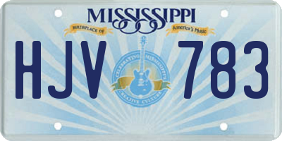 MS license plate HJV783