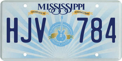 MS license plate HJV784