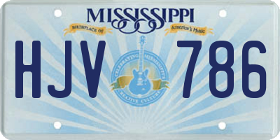 MS license plate HJV786