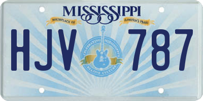MS license plate HJV787