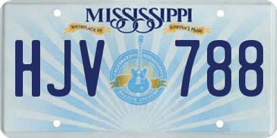 MS license plate HJV788
