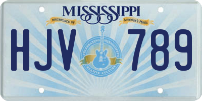 MS license plate HJV789