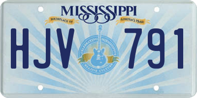 MS license plate HJV791