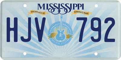 MS license plate HJV792