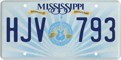 MS license plate HJV793