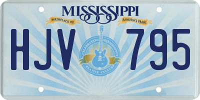 MS license plate HJV795