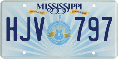 MS license plate HJV797