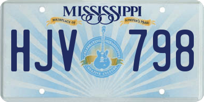 MS license plate HJV798