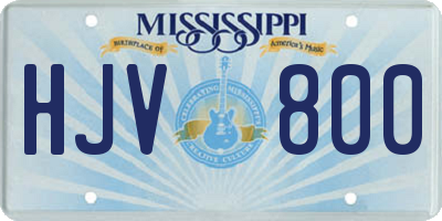 MS license plate HJV800