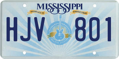 MS license plate HJV801