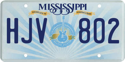MS license plate HJV802