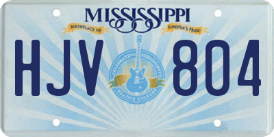 MS license plate HJV804