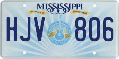 MS license plate HJV806