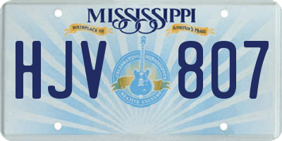 MS license plate HJV807