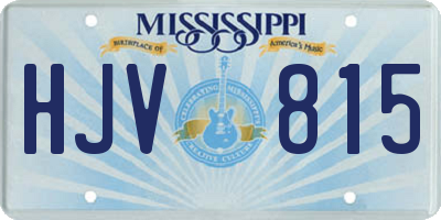 MS license plate HJV815