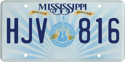 MS license plate HJV816