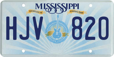 MS license plate HJV820