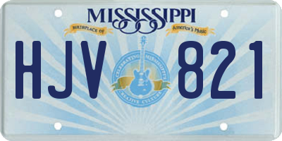 MS license plate HJV821