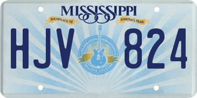 MS license plate HJV824