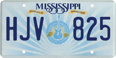 MS license plate HJV825