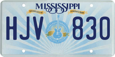 MS license plate HJV830