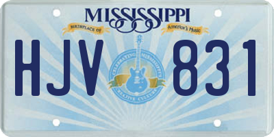 MS license plate HJV831