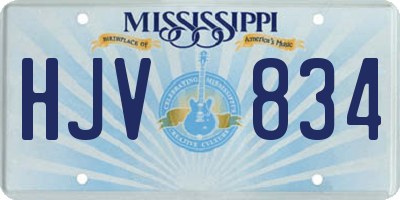 MS license plate HJV834