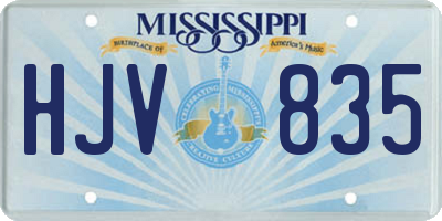 MS license plate HJV835