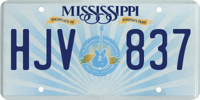 MS license plate HJV837