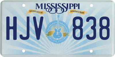 MS license plate HJV838