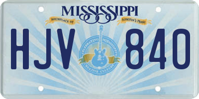 MS license plate HJV840