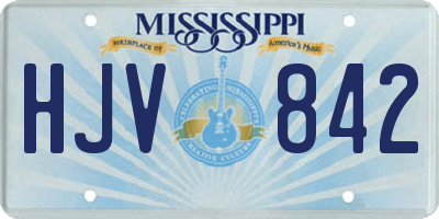 MS license plate HJV842